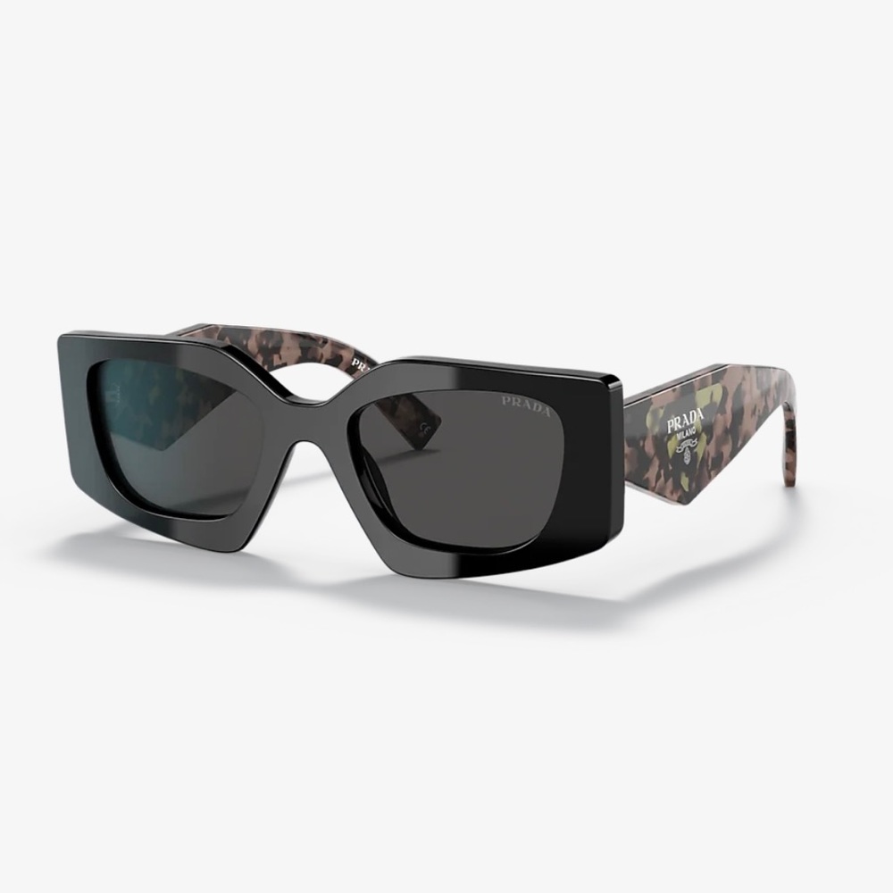 SOLD ❌ Prada PR-15YS 1AB5S0 Sunglasses Women's Black/Dark Grey Square Shape